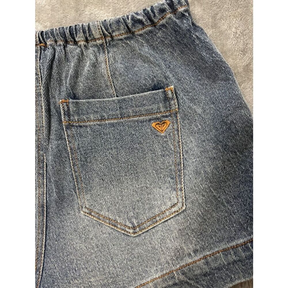 Women's Roxy Blue Denim Elastic-Waist Jean Shorts with Drawstring Sz XS NWT - Picture 5 of 10